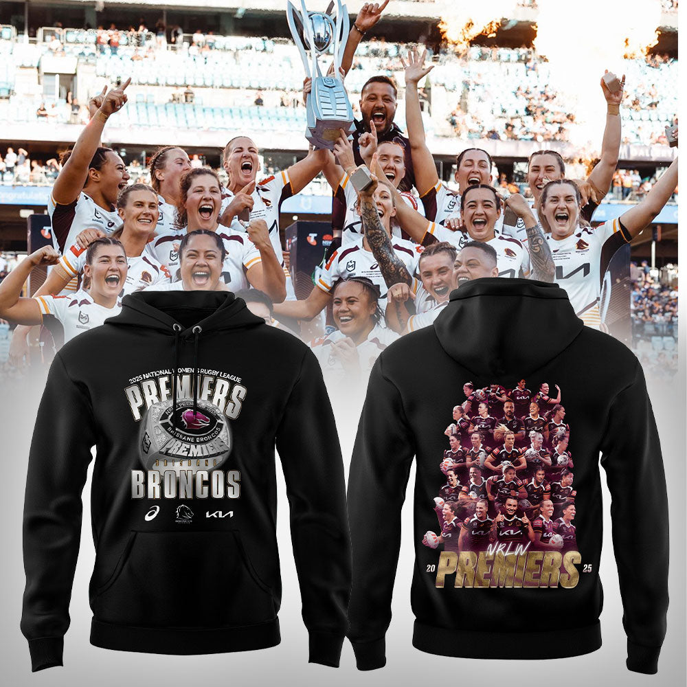 Brisbane Broncos 2025 Womens Premiers Combo Black Hoodie
