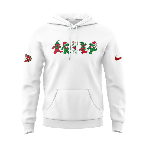 Limited Edition S.F 49ers Grateful Dead Dancing Bears Christmas Hoodie