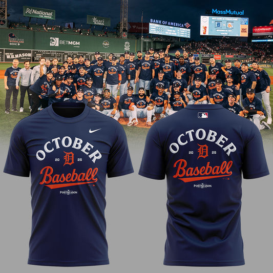 D.Tigers 2025 MLB Postseason Locker Room Combo Gold Shirt