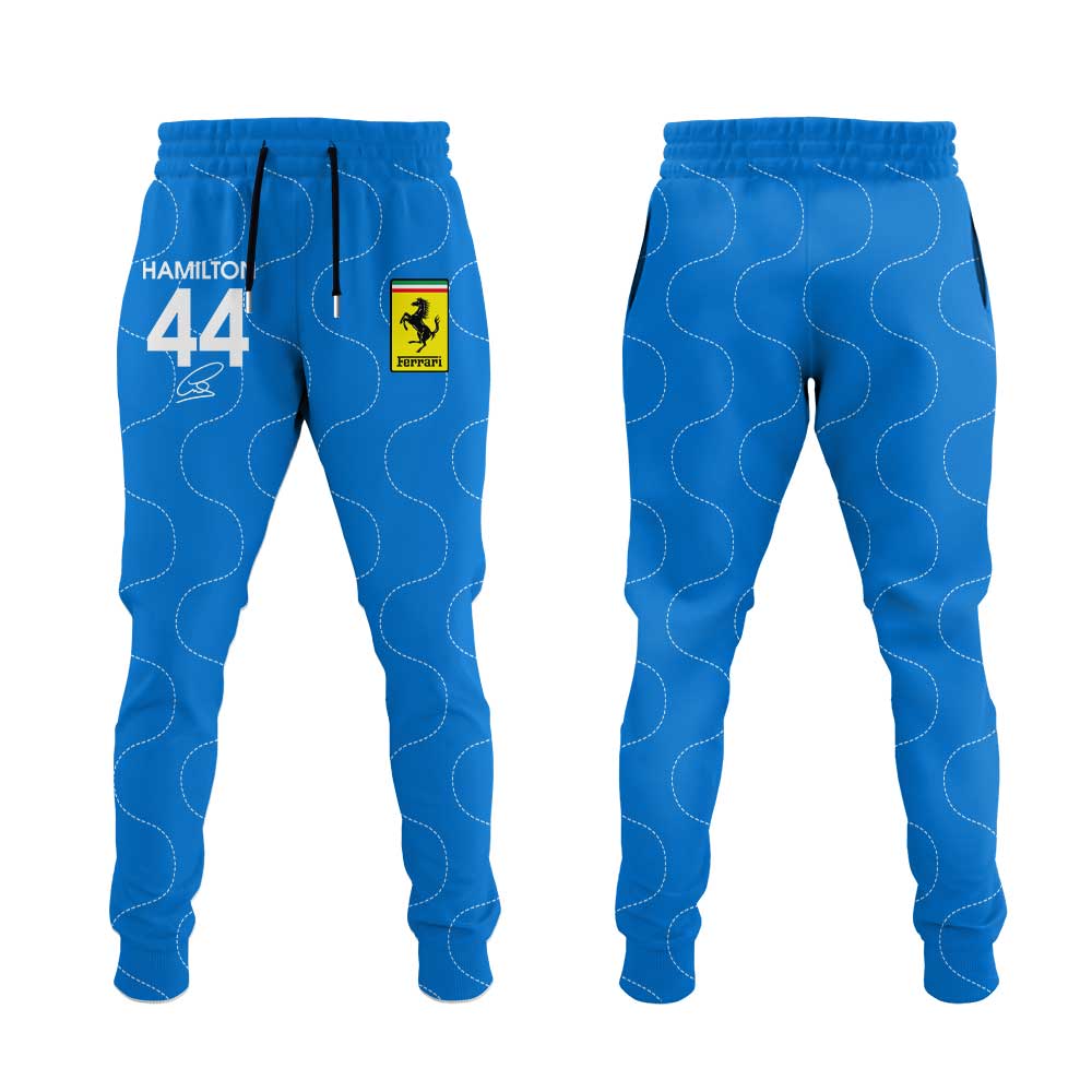Scuderia Ferrari HP 2025 Monza Limited Edition Lewis Hamilton Signature Blue Shirt V2