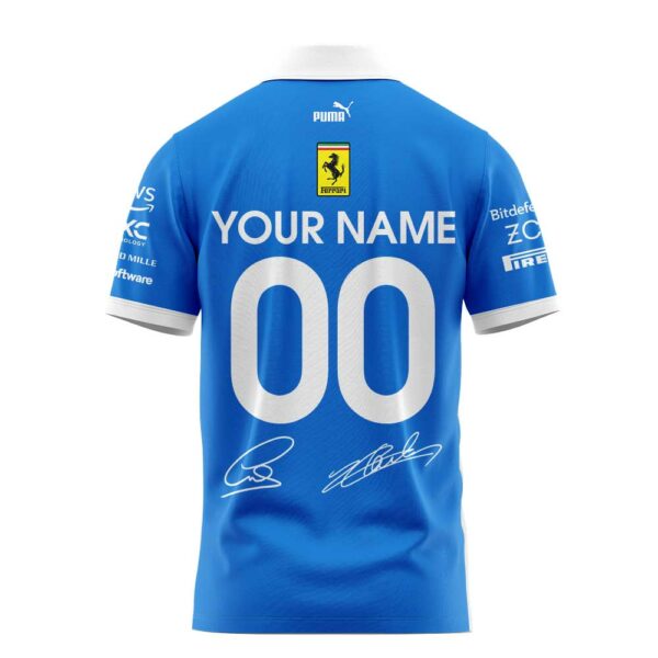 Scuderia Ferrari HP 2025 Monza Limited Edition Lewis & Charles Signature Polo Custom Name, Number For Fans