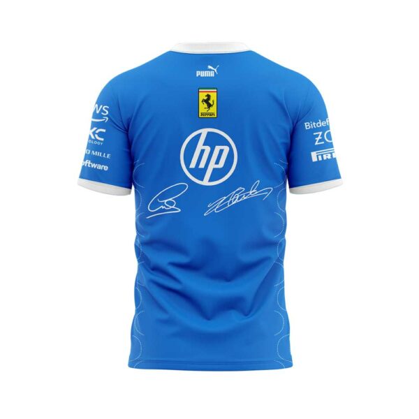 Scuderia Ferrari HP 2025 Monza Limited Edition Lewis & Charles Signature Blue Shirt V2