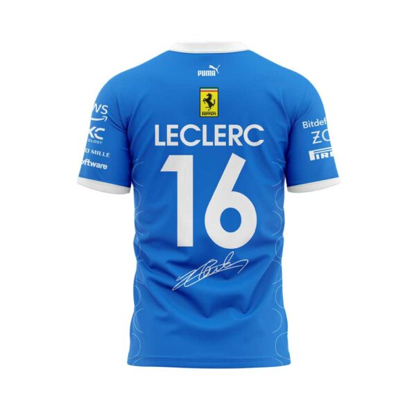 Scuderia Ferrari HP 2025 Monza Limited Edition Charles Leclerc Signature Blue Shirt V2