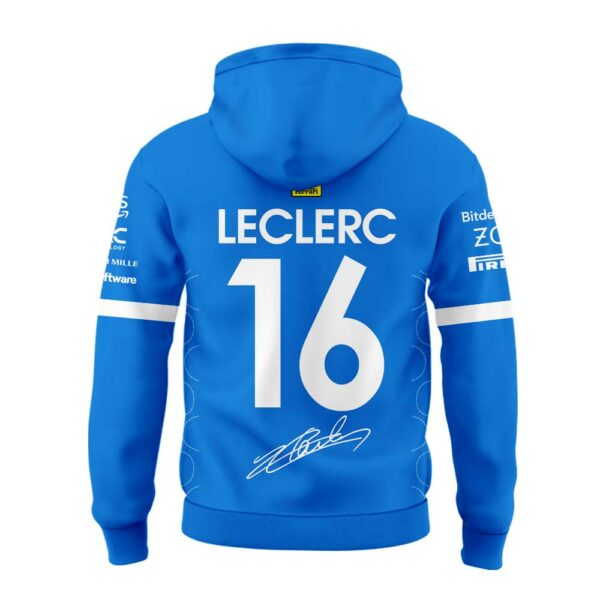 Scuderia Ferrari HP 2025 Monza Limited Edition Charles Leclerc Signature Blue Hoodie V2
