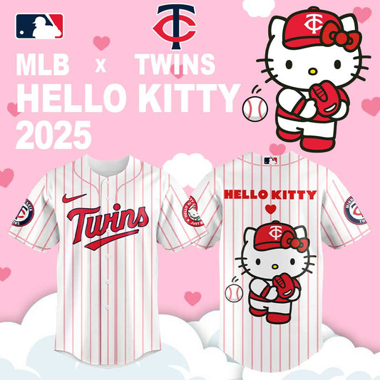 Minnesota Twins x Hello Kitty Night Game Limited Edition Jersey 2025 - BeeHP Print