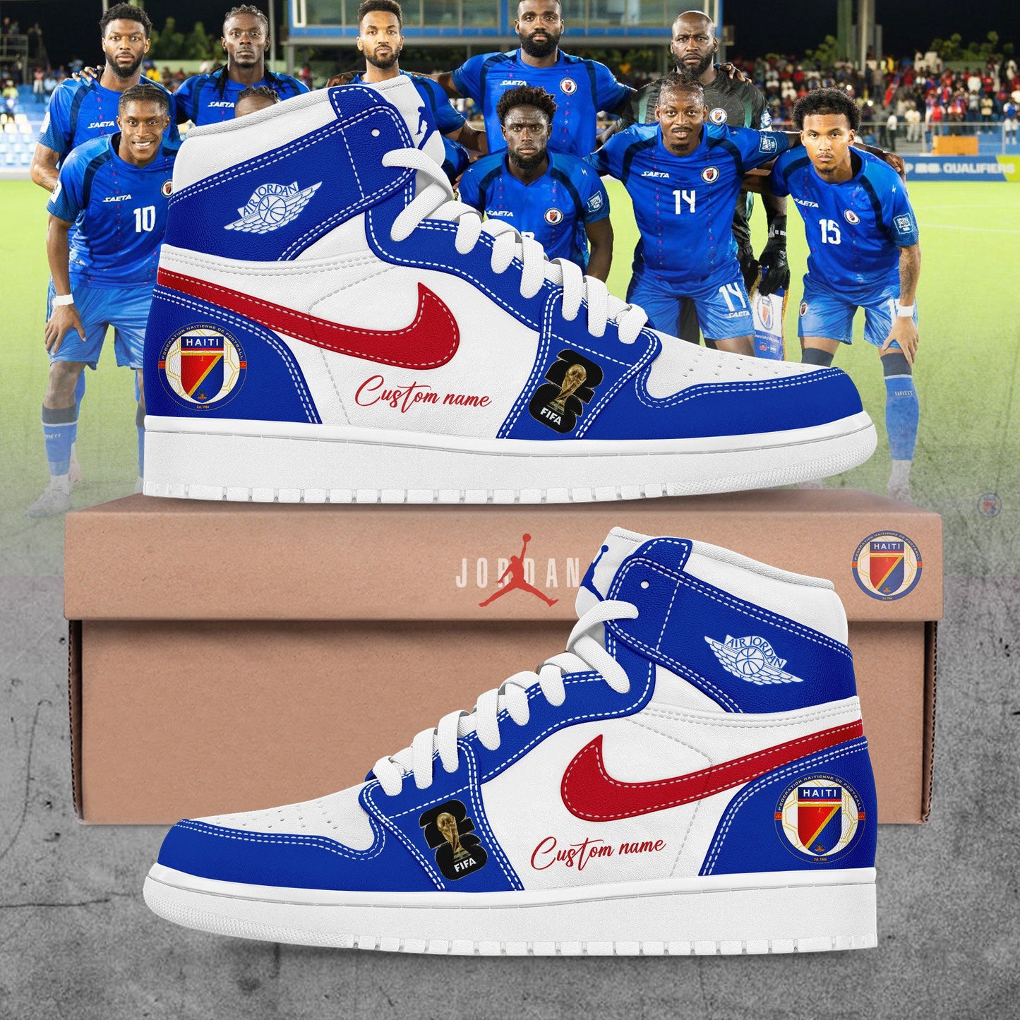 Haïtienne De Football 2026 World Cup Collection Custom Name Shoes Hight JD