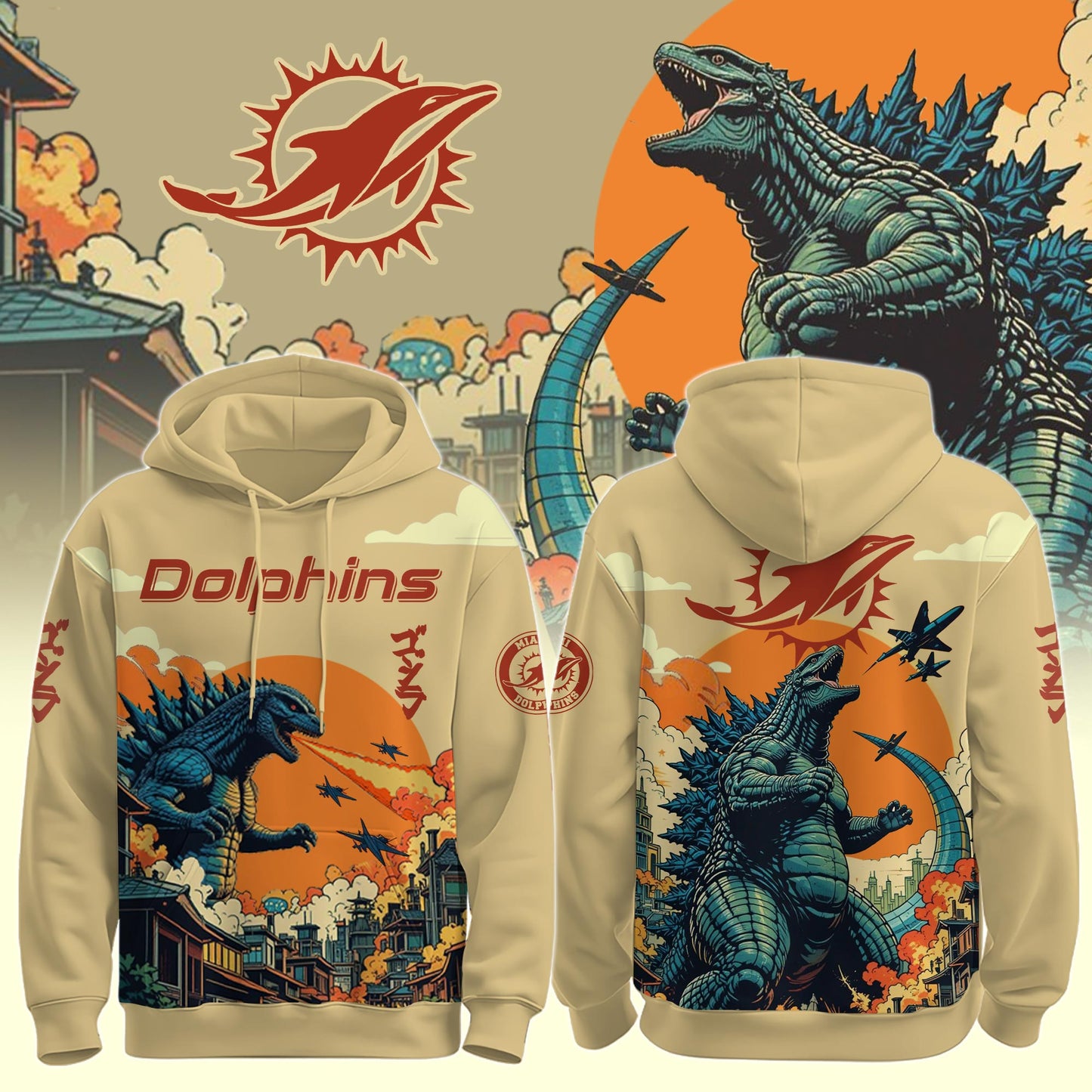 MIA Dolphins Special Godzilla Limited Edition Hoodie