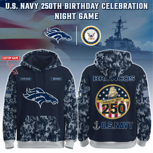 Denver Broncos Navy 250th Birthday Hoodie Limited Edions