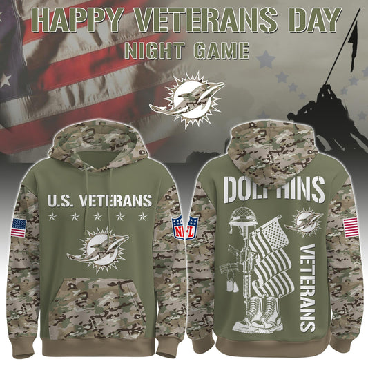 Miami Dolphins - Veteran Day 2025 Hoodie Limited Edions