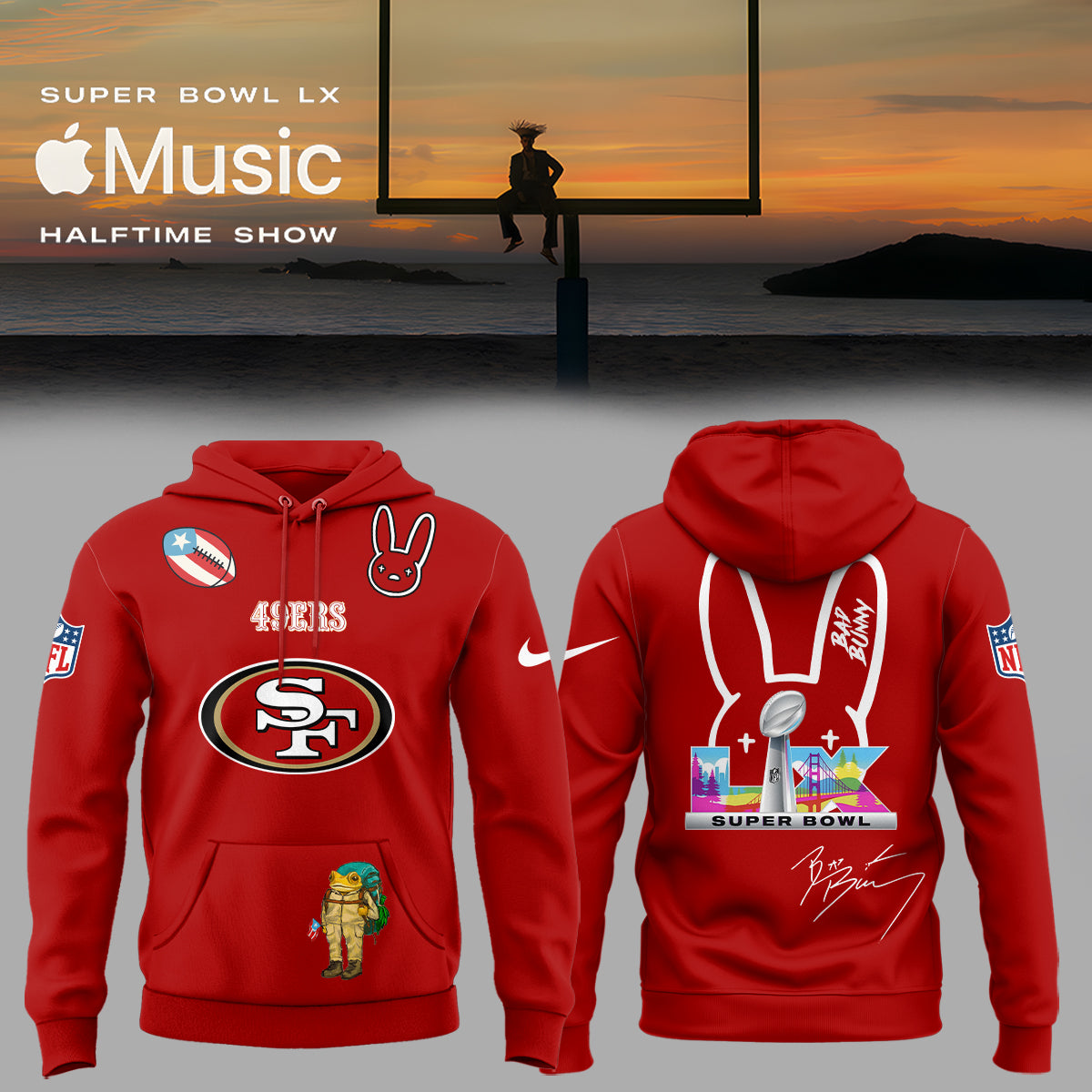 ALL TEAM NFL x Bad Bunny Super Bowl 2026 Combo Hoodie V3
