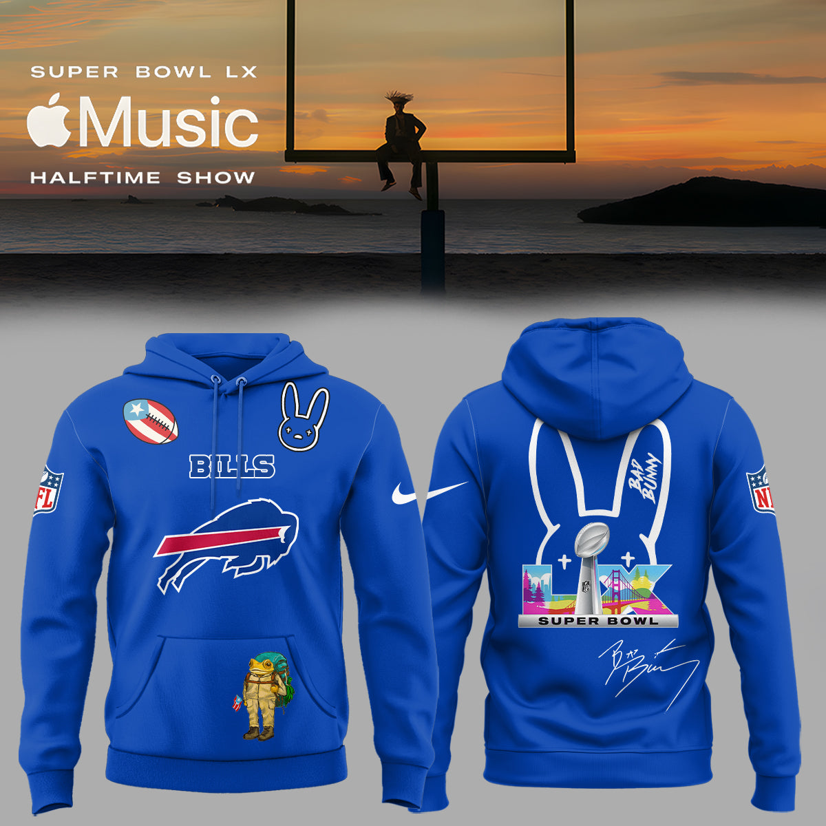 ALL TEAM NFL x Bad Bunny Super Bowl 2026 Combo Hoodie V3