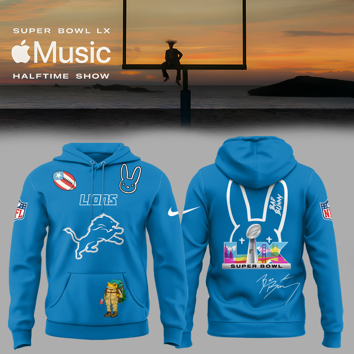 ALL TEAM NFL x Bad Bunny Super Bowl 2026 Combo Hoodie V3
