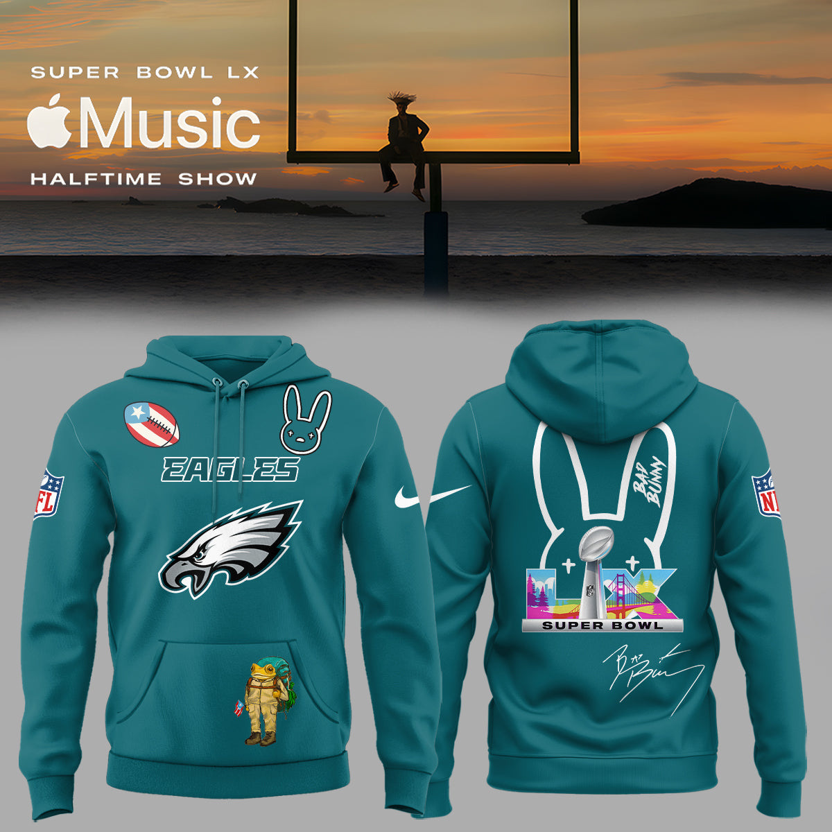 ALL TEAM NFL x Bad Bunny Super Bowl 2026 Combo Hoodie V3