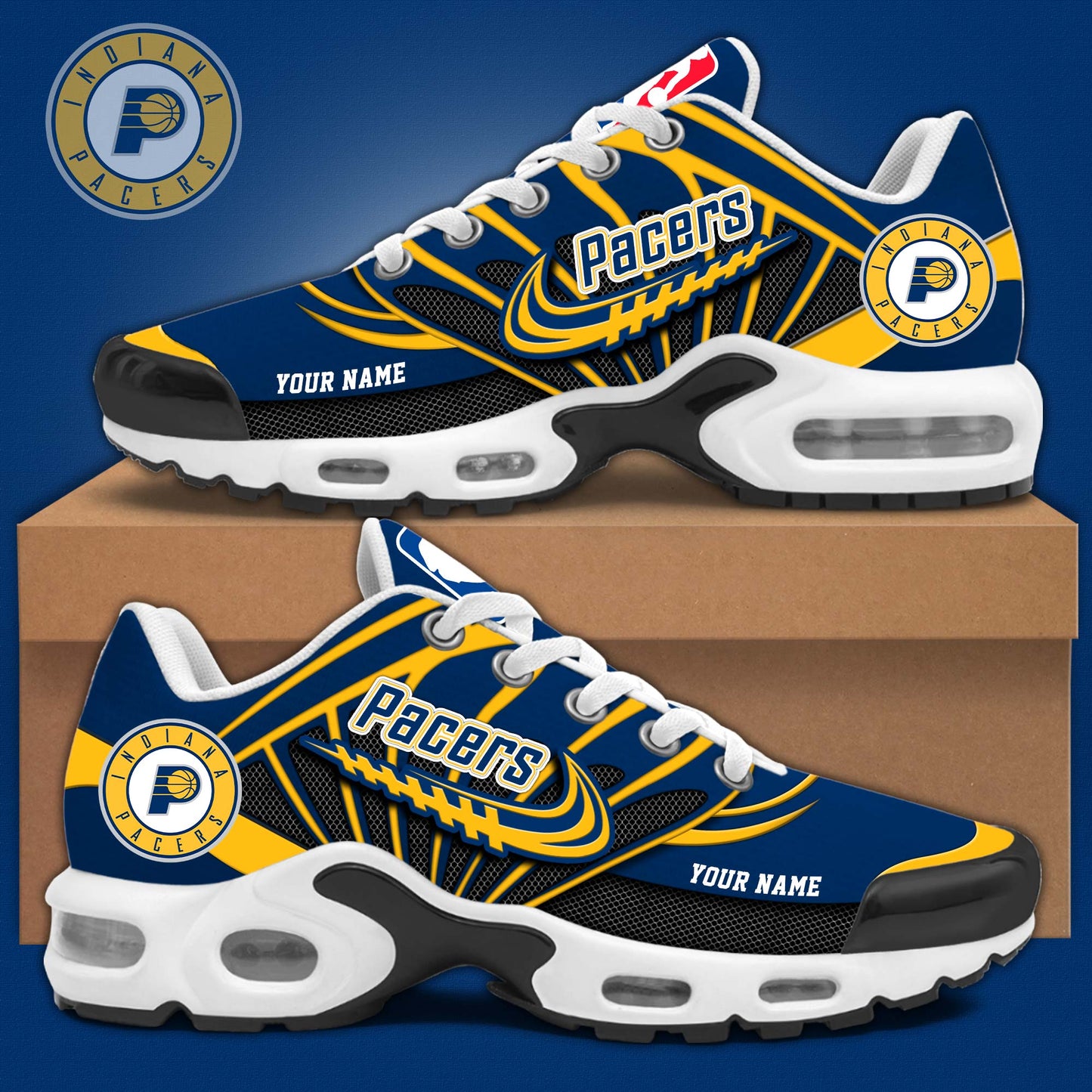 Indiana Pacers Personalized Air Max Plus Sneakers