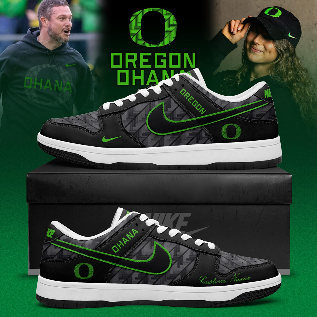 Oregon Ducks Ohana 2025 Custom AF1 Sneaker