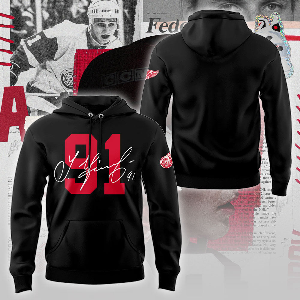 Limited Edition Red Wings Forever Sergei Fedorov 2025 Hoodie