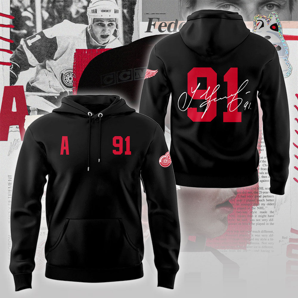 Limited Edition Red Wings Forever Sergei Fedorov 2025 Hoodie