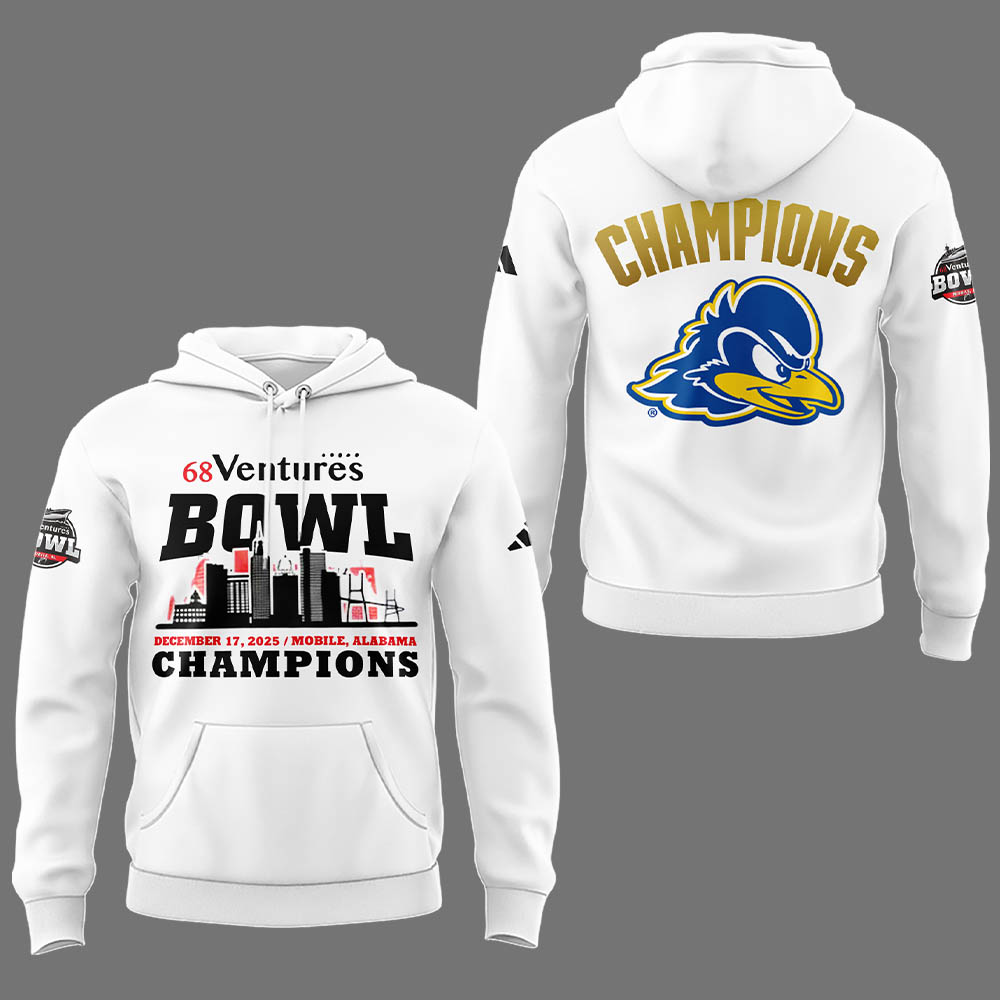 Delaware Fightin’ Blue Hens 2025 68 Ventures Bowl Champions Combo Hoodie