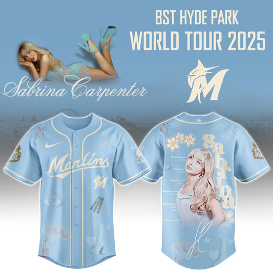 M Marlins x Sabrina Carpenter “Short n’ Sweet Tour” Jersey Editions Limited +Selling Out Fast