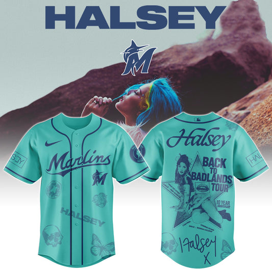 M Marlins x Halsey “Back to Badlands Tour” Jersey Editions Limited +Selling Out Fast