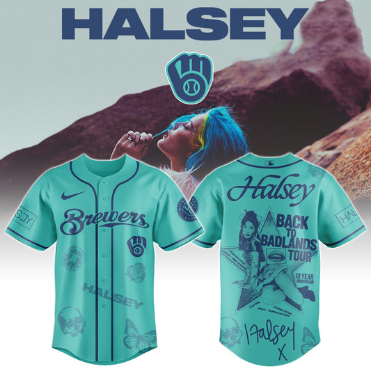 Milwaukee Brewers x Halsey “Back to Badlands Tour” Jersey Editions Limited +Selling Out Fast