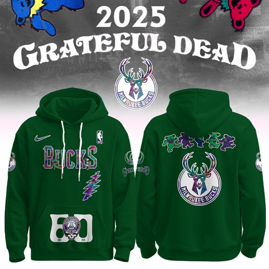 Milwaukee Bucks x Grateful Dead 60th Hoodie Editions Limited 1965 2025