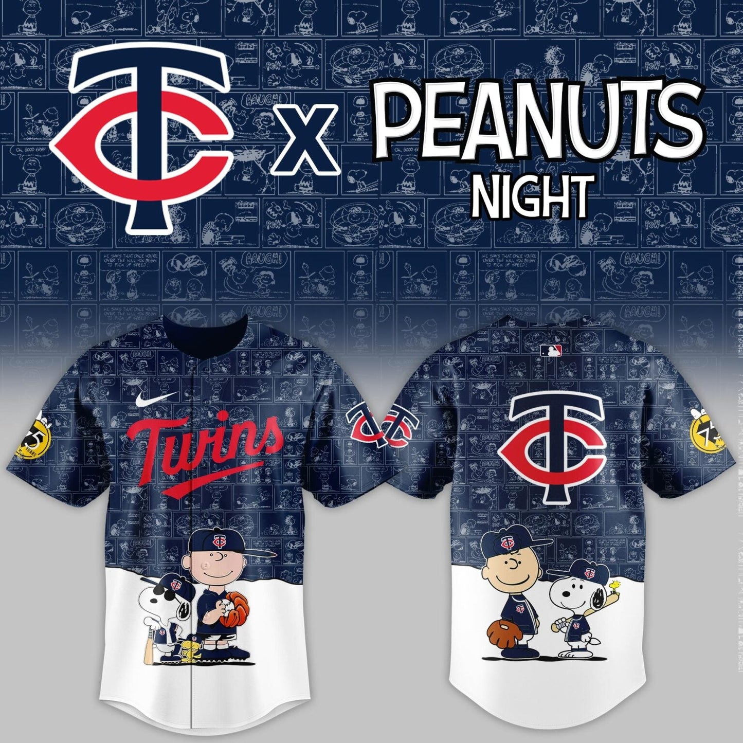 Minnesota Twins 2025 Peanuts Night Limited Jersey