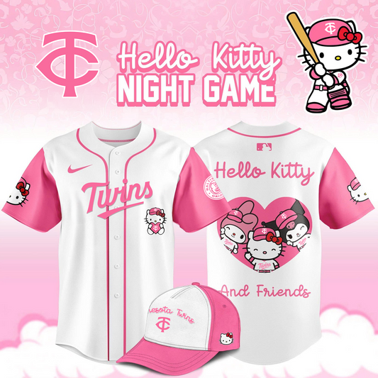 Minnesota Twins x Hello Kitty Night Game Limited Edition Jersey 2025 - BeeHP Print