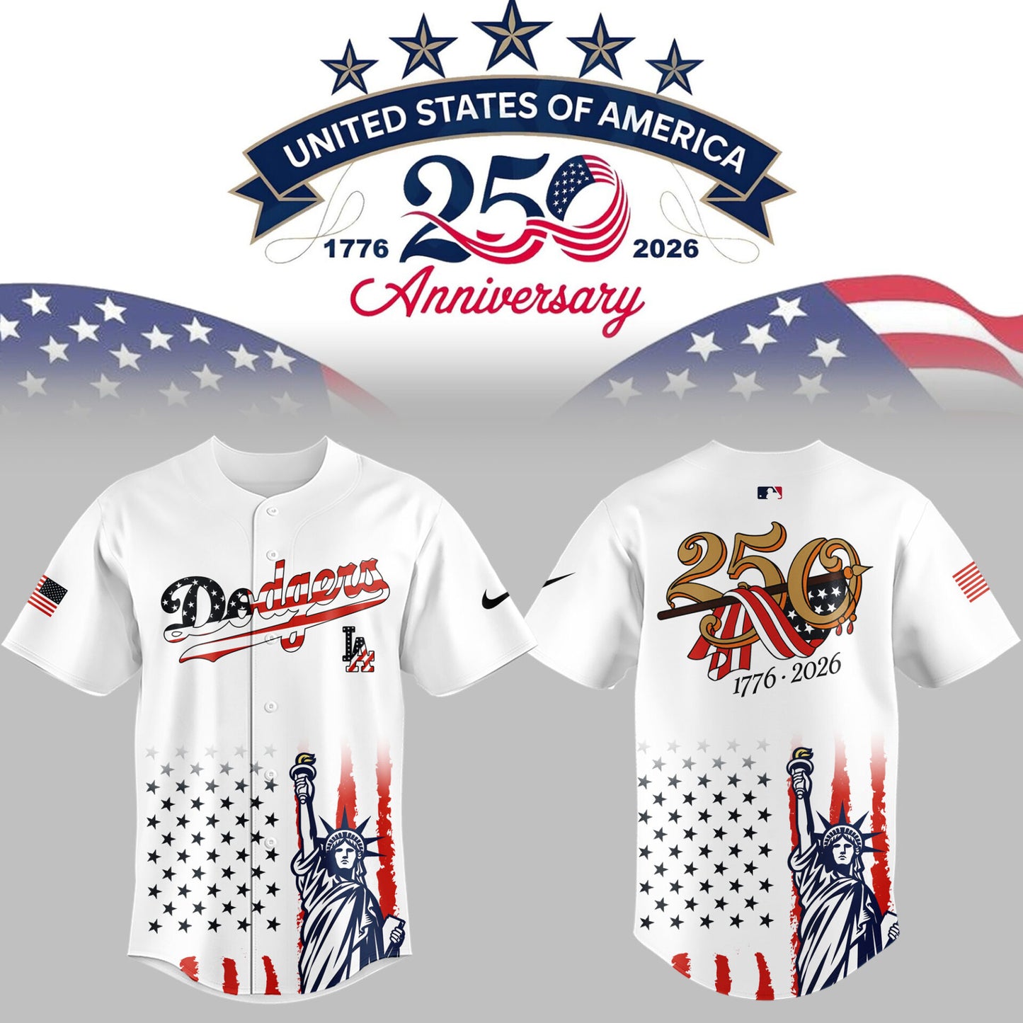 Los Angeles Dodgers 2026 Celebrate America’s 250th Anniversary Jersey 🦅⚾