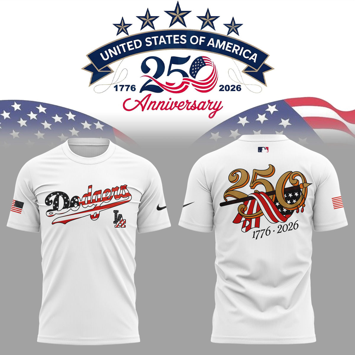 Los Angeles Dodgers 2026 Celebrate America’s 250th Anniversary T-shirt