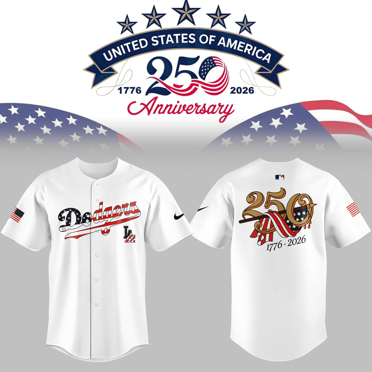 Los Angeles Dodgers 2026 Celebrate America’s 250th Anniversary Jersey 🦅⚾