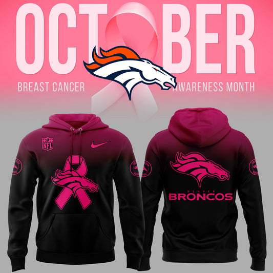 Denver Broncos Football Breast Cancer Hoodie