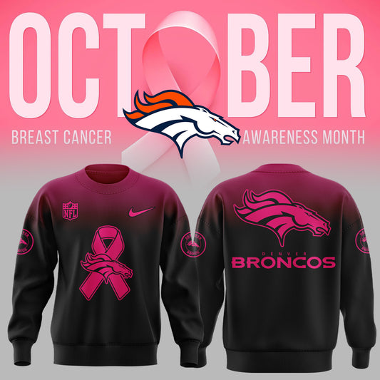 Denver Broncos Football Breast Cancer 2025 Sweatshirt