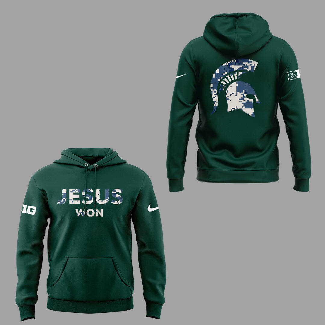 Limited Edition Michigan Spartans x Jesus Won 2025 Hoodie