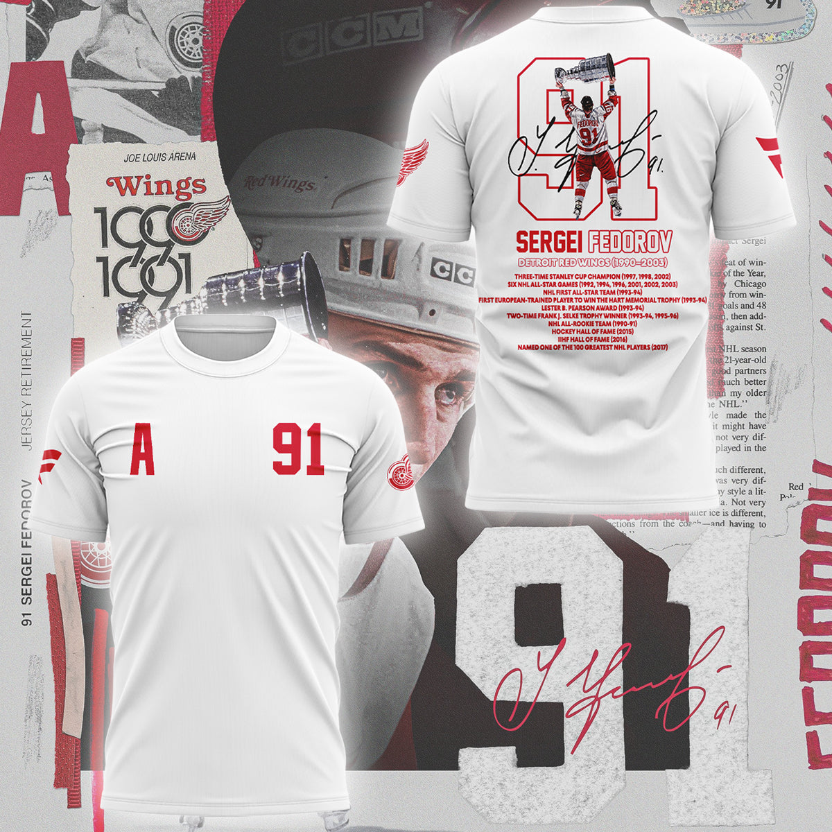 Limited Edition Red Wings Forever Sergei Fedorov 2025 T-Shirt
