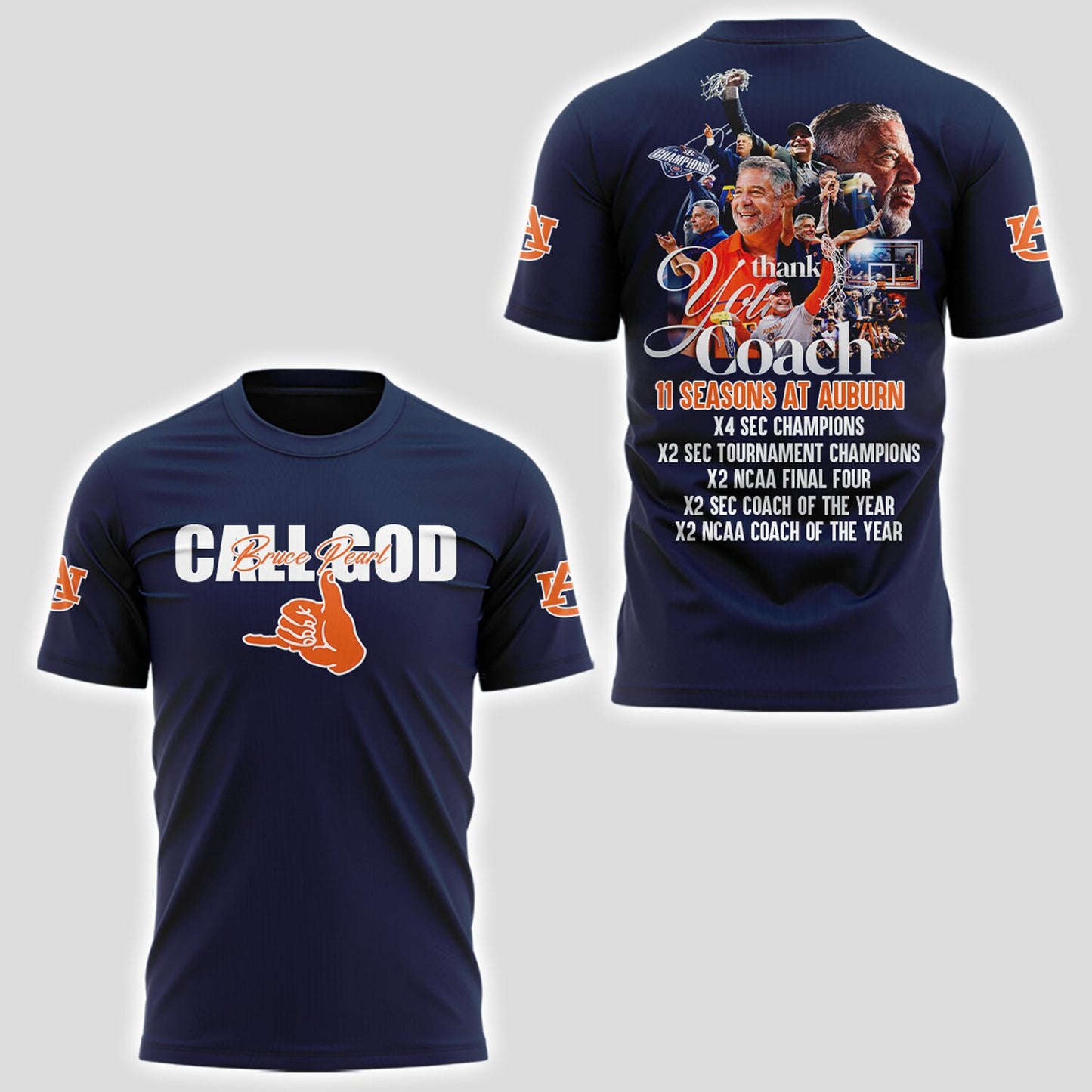 Limited Edition Auburn FB Thank You For The Memories, Coach Bruce Pearl Tshirt