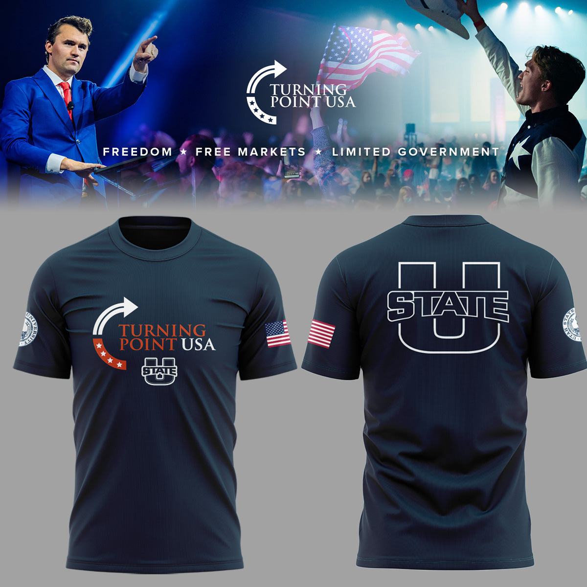Limited Edition Utah State x Turning Point USA 2025 TShirt
