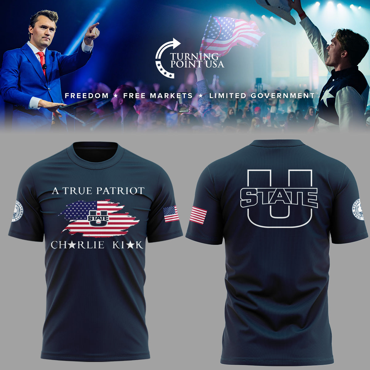 Limited Edition Utah State x Turning Point USA 2025 TShirt