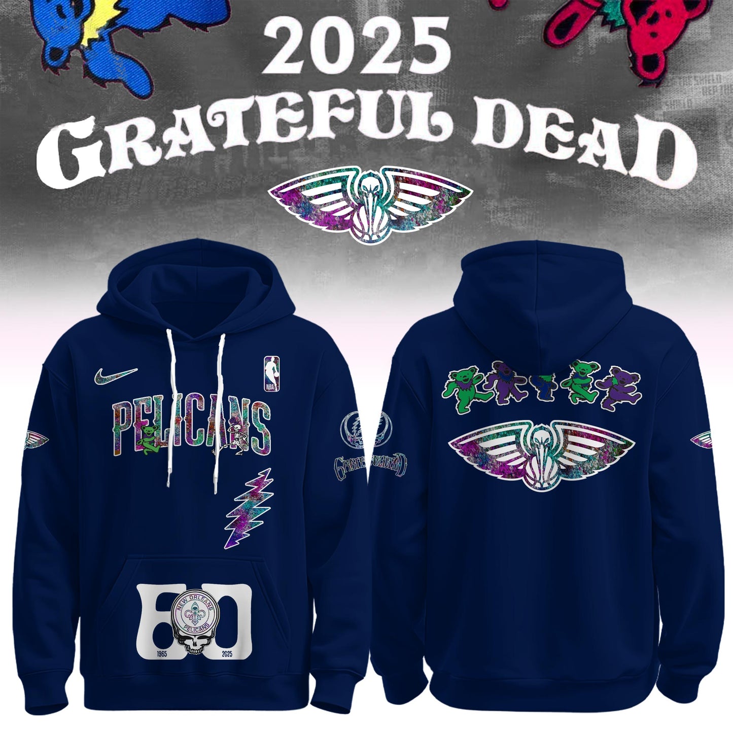 Orlando Magic x Grateful Dead 60th Hoodie Editions Limited 1965 2025