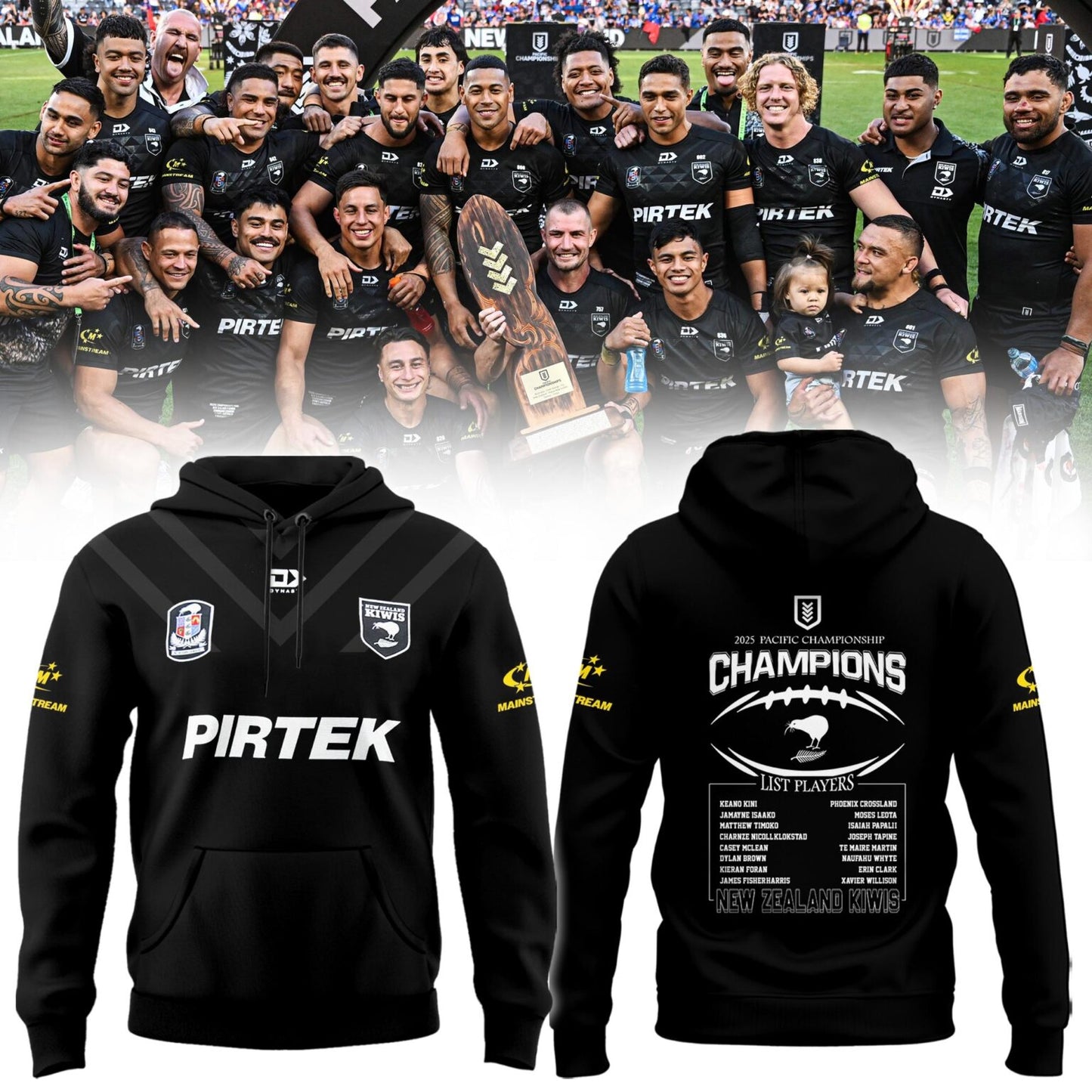 New Zealand Kiwis 2025 Pacific Championship CHAMPIONS Limited Hoodie