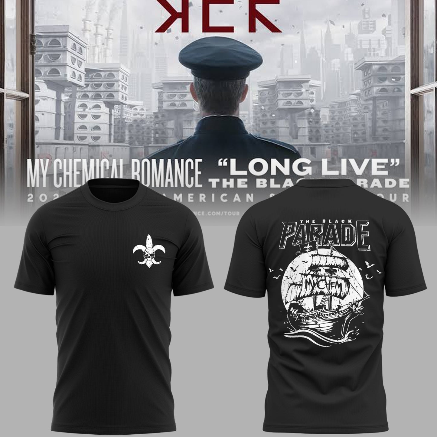 Limited Edition “Long Live: The Black Parade Tour 2025 x Tampa” Tshirt