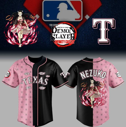 Demon slayer_Texas Rangers Limited Edition Nezuko Jersey