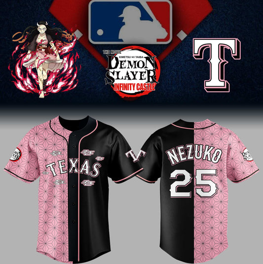 Demon slayer_Texas Rangers Limited Edition Nezuko Jersey