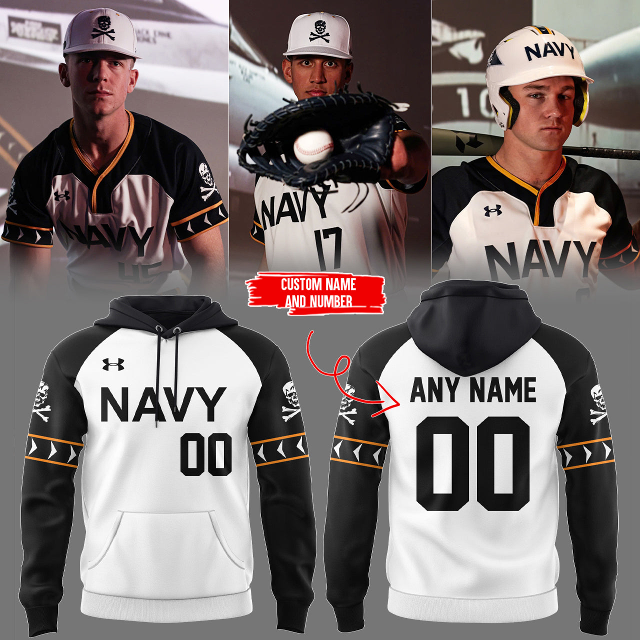 Navy Midshipmen Baseball 2025 Nike Limited “Jolly Rogers” Hoodie