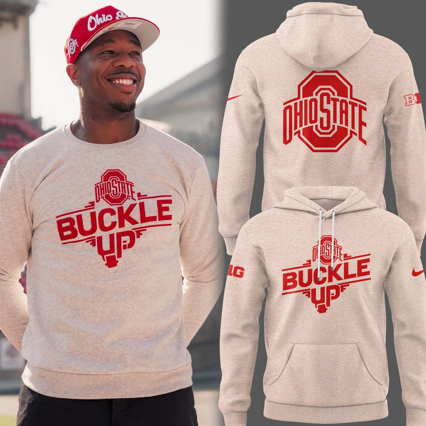 Limited Edition Ohio State Football “Buckle Up” Black Hoodie
