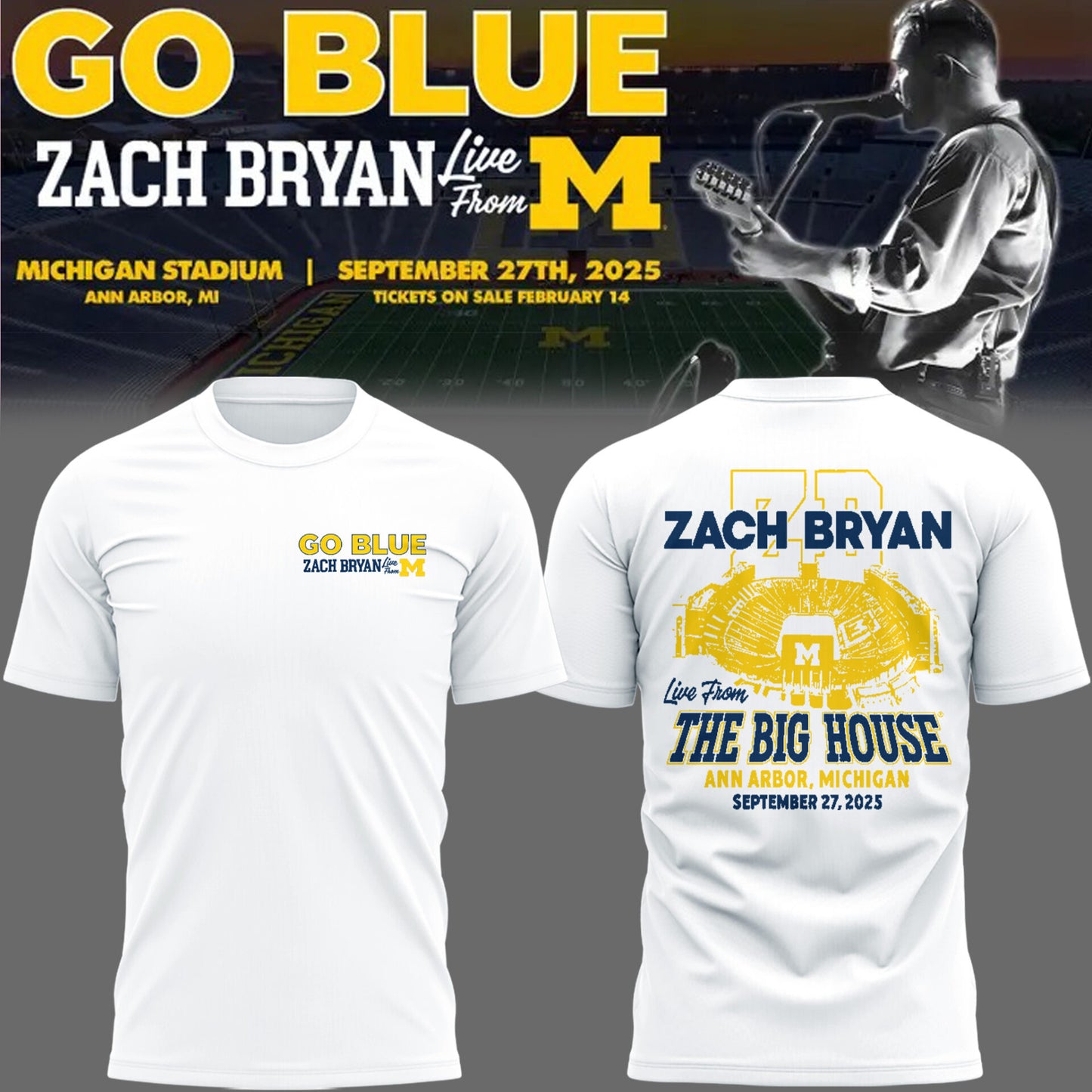 Limited Edition Michigan Fb Zach Michigan Stadium Tour TShirt