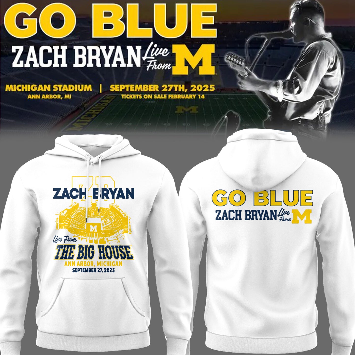 Limited Edition Michigan Fb Zach Michigan Stadium Tour Hoodie