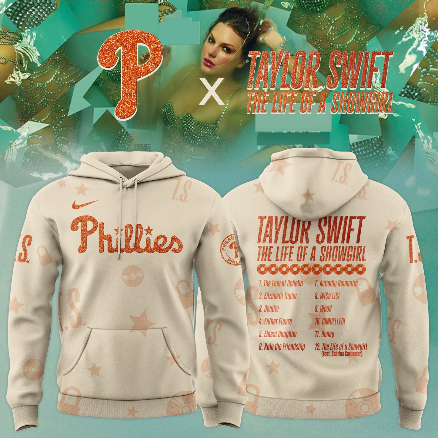 MLB x Taylor Swift “The Life of a Showgirl” 2025 Limited Editions Jersey Hoodie
