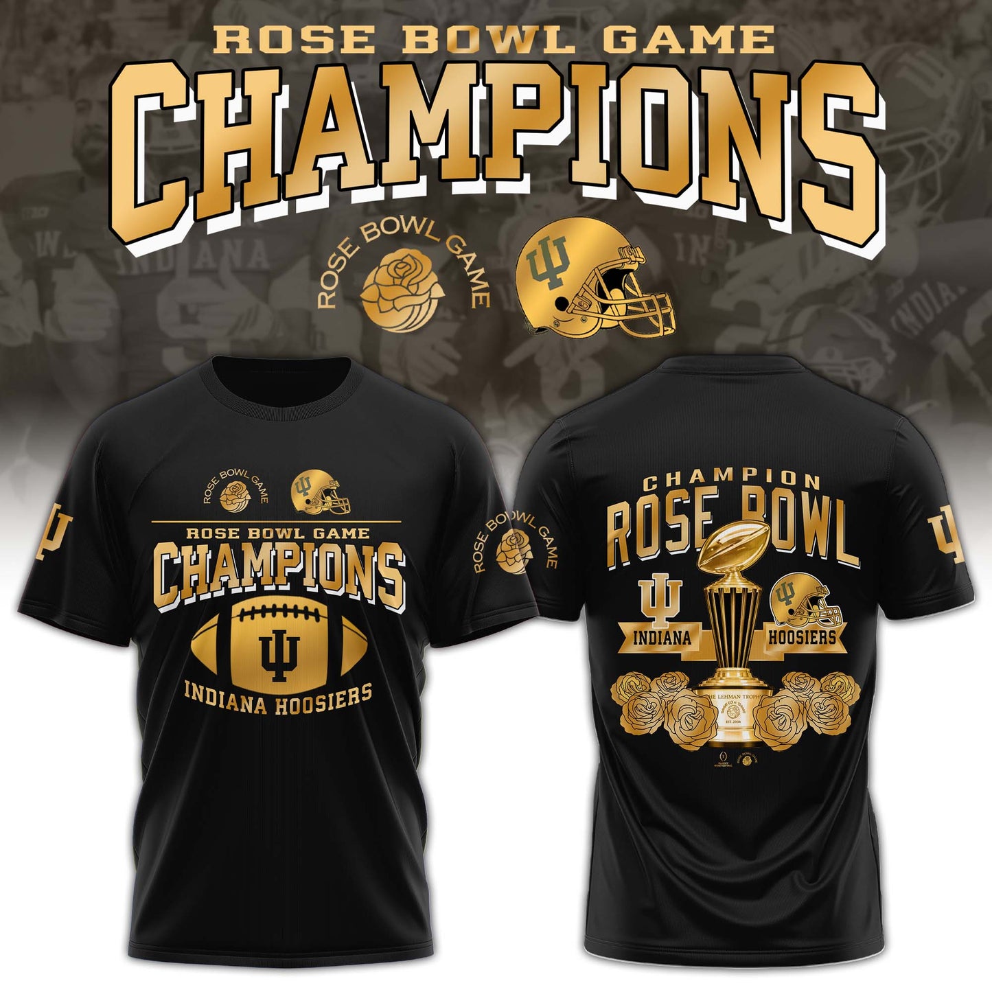 Indiana Hoosiers 2026 Rose Bowl Champions Limited Combo TShirt