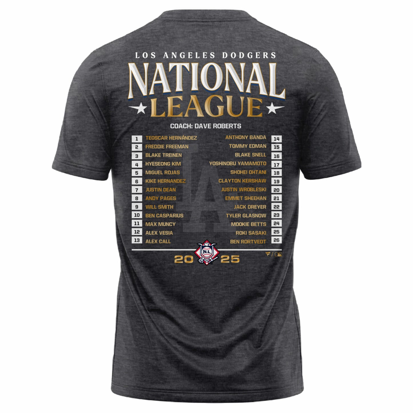 Los Angeles Dodgers NATIONAL LEAGUE CHAMPIONS 2025 T-shirt